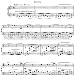 Reverie by Claude Debussy Printable Downloadable Piano Sheet Music PDF