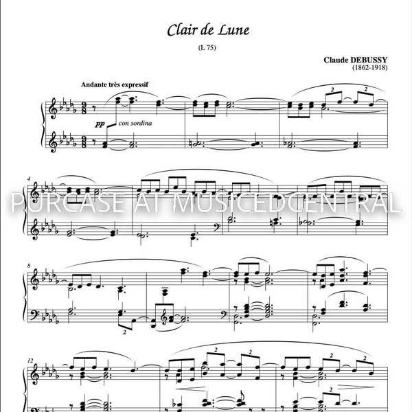Clair De Lune Music Box Piano - Etsy