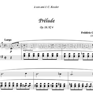 Chopin Prelude in E Minor Op. 28 No. 4 Full Piano Sheet Music Downloadable Printable PDF