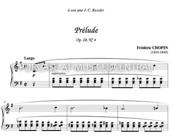 Chopin Prelude E Minor Op. 28 No. 4 Piano Sheet Music (Digital Download)