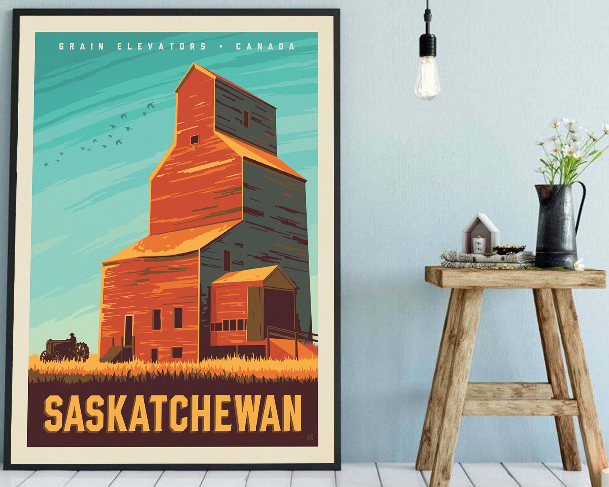 Canada Saskatchewan Vintage Poster Print Canada Lanscape Etsy