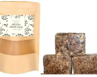 Jabón negro africano / Orgánico, puro y natural / 150 gramos por pastilla / Jabón negro / Para rostro, cabello y cuerpo