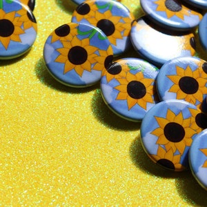 Sunflower 1.25" Round Button