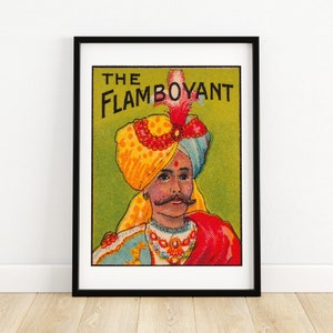 Colourful Turban - Matchbox Print - India Wall Art - Vintage India Art - Matchbox Wall Poster - Vintage Poster Print