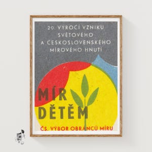 Anniversary of Czech Peace Movement - Matchbox Print - Aesthetic Wall Art - Vintage Art - Matchbox Wall Poster - Vintage Poster Print
