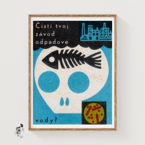 Prevent Factory Waste - Vintage Czech Matchbox Label Print