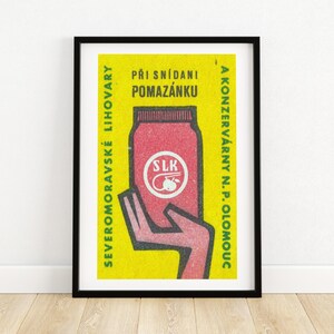 Rotes Glas - Streichholzschachtel Druck - Ästhetische Wandkunst - Vintage Kunst - Streichholzschachtel Wandplakat - Vintage Poster Druck