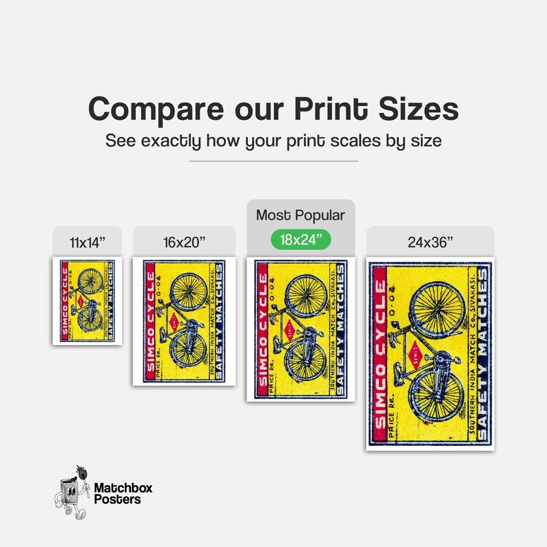 Bicycle Matchbox Art Print, Czechoslovakian Vintage Folk Art (nostalgic ...