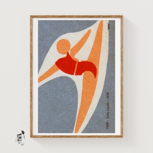 Red Dancer - Matchbox Print - Czech Wall Art - Vintage Czech Art - Matchbox Wall Poster - Vintage Poster Print