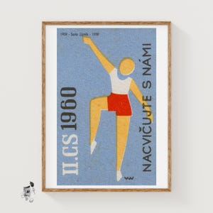 The Dancer - Matchbox Print - Czech Wall Art - Vintage Czech Art - Matchbox Wall Poster - Vintage Poster Print