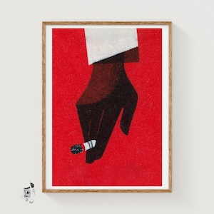 Lámina artística "Mano sosteniendo una caja de cerillas", decoración constructivista vintage checoslovaca (decoración de oficina).