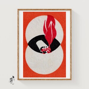 Cigarette Butt - Matchbox Print - Aesthetic Wall Art - Vintage Eastern Europe Art - Matchbox Wall Poster - Vintage Poster Print