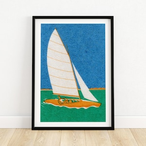 Velero - Impresión de caja de cerillas - Arte mural estético - Arte vintage de Europa del Este - Póster de caja de cerillas - Impresión de póster vintage