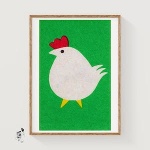 Pollo verde - Impresión de caja de cerillas - Arte mural estético - Arte vintage de Europa del Este - Póster de caja de cerillas - Impresión de póster vintage