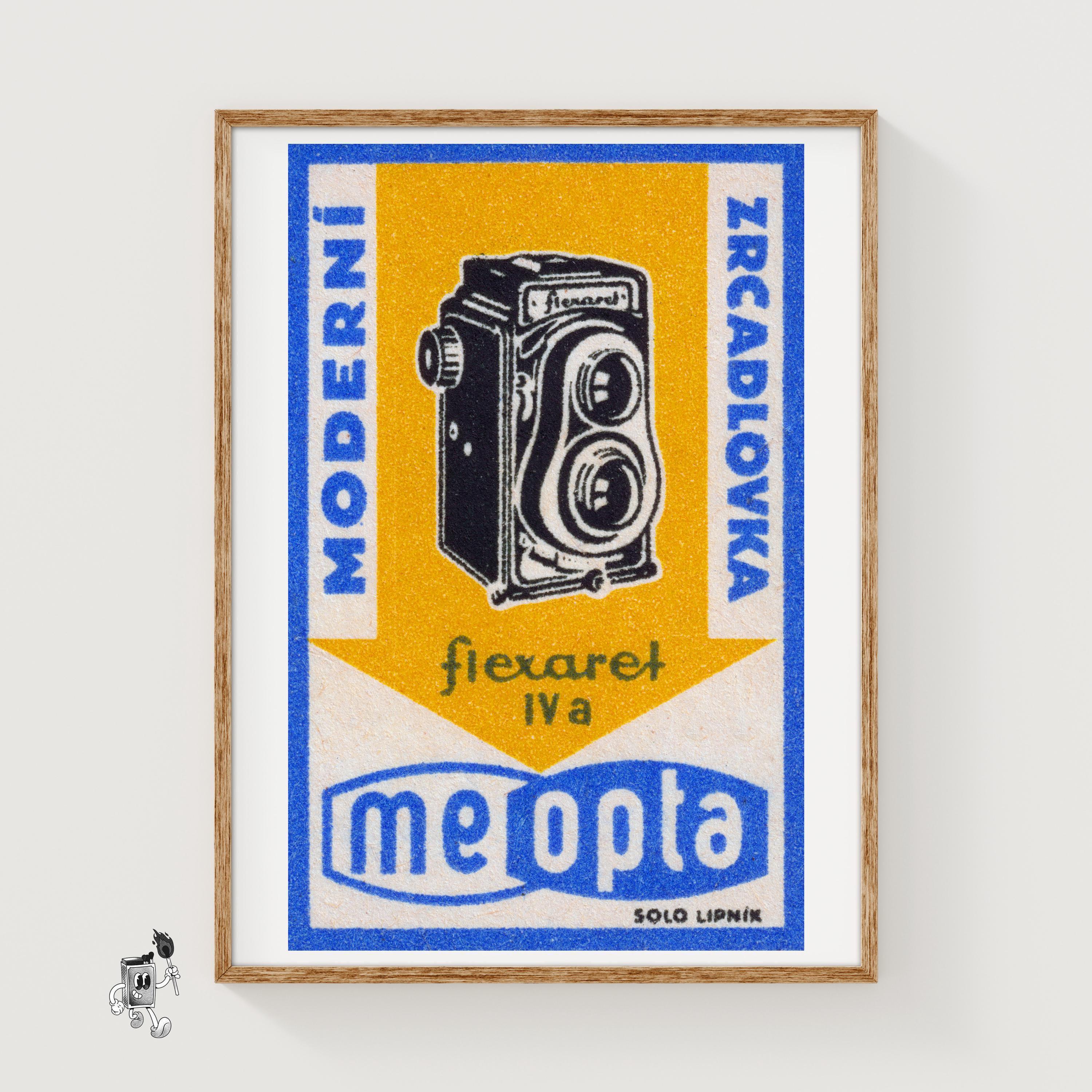 Vintage Camera - Matchbox Print - Czech Wall Art - Vintage Czech