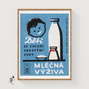 Dairy Nutrition - vintage Tsjechische labelprint luciferdoosje