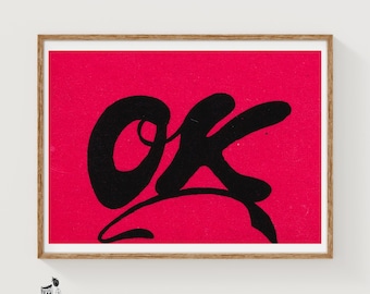 OK - Streichholzschachtel Druck - Ästhetische Wandkunst - Vintage Kunst - Streichholzschachtel Wandposter - Vintage Poster Druck