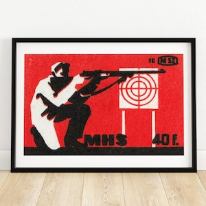 Schütze - Streichholzschachtel Druck - Ästhetische Wandkunst - Vintage Osteuropa Kunst - Streichholzschachtel Wand Poster - Vintage Poster Druck