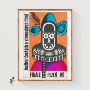 Festival des Tschechischen und Slowakischen Films - Streichholzschachtel Druck - Ästhetische Wandkunst - Vintage Kunst - Streichholzschachtel Wandposter - Vintage Poster Druck