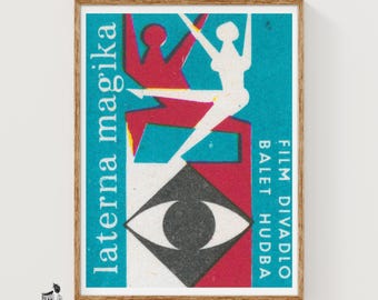 Film and Ballet - Matchbox Print - Aesthetic Wall Art - Vintage Art - Matchbox Wall Poster - Vintage Poster Print