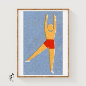 Dancing Man - Matchbox Print - Aesthetic Wall Art - Vintage Eastern Europe Art - Matchbox Wall Poster - Vintage Poster Print