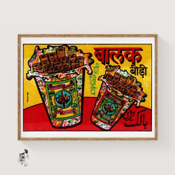 Buy Indian Beedi Pack - Matchbox Print - Aesthetic Wall Art
