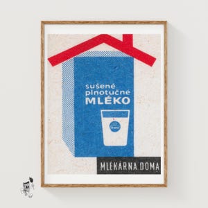 Drink Whole Milk - Matchbox Print - Aesthetic Wall Art - Vintage Art - Matchbox Wall Poster - Vintage Poster Print