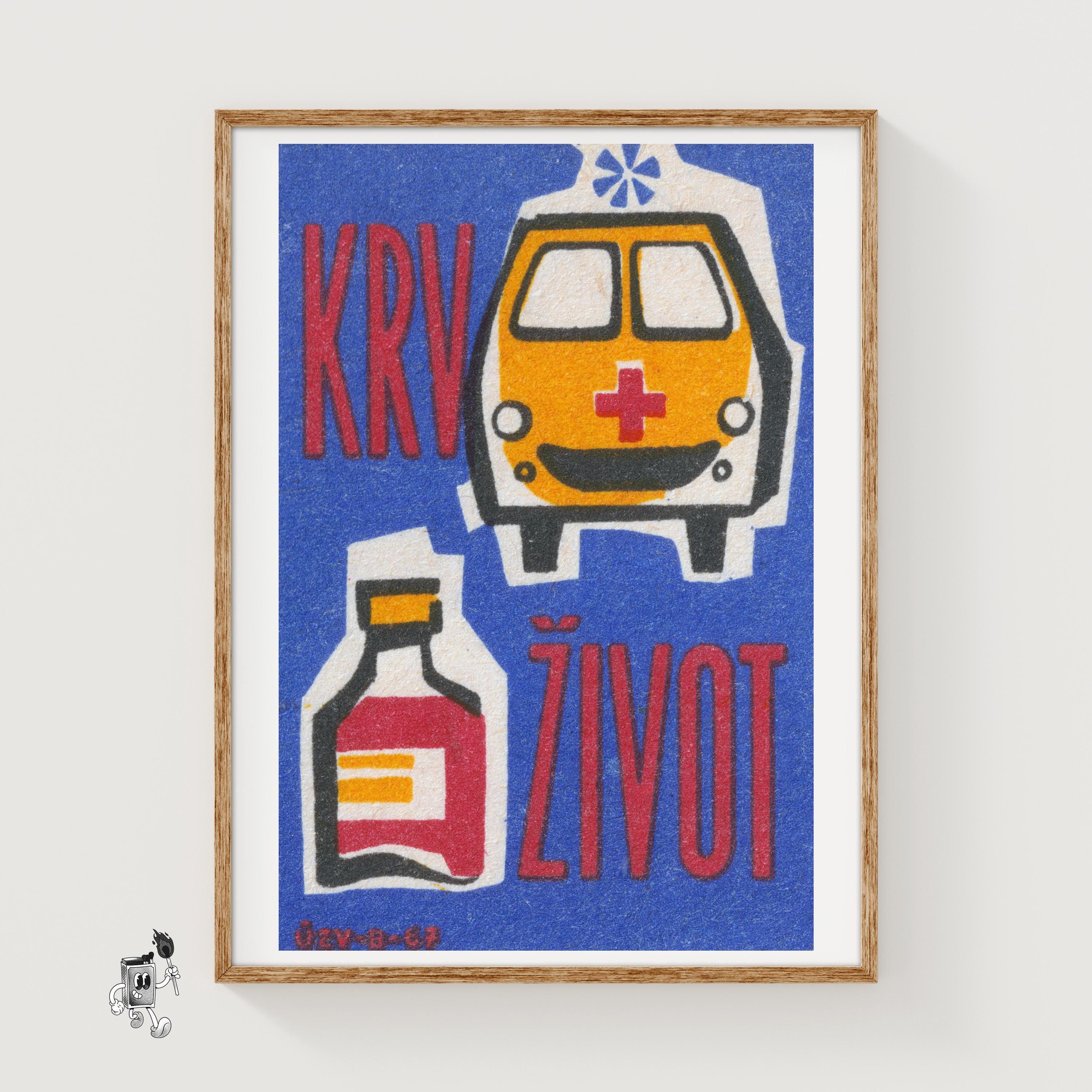 Ambulance - Matchbox Print - Aesthetic Wall Art - Vintage Art - Matchbox Wall Poster - Vintage Poster Print