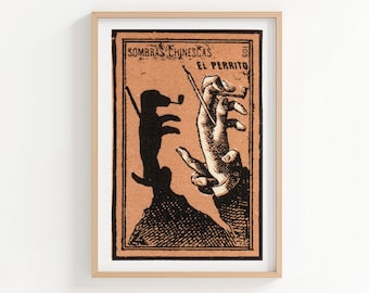 Hundskuggdocka Vintage Matchbox Etiketttryck, Vintage Utskrivbar Väggkonst | Digital Nedladdning