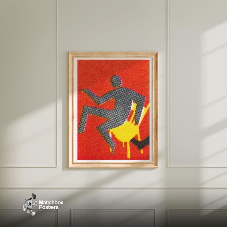 Kicking Chair - Matchbox Print - Aesthetic Wall Art - Vintage Art - Matchbox Wall Poster - Vintage Poster Print image 5