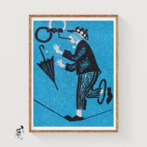 Balancing Act - Matchbox Print - Aesthetic Wall Art - Vintage Eastern Europe Art - Matchbox Wall Poster - Vintage Poster Print