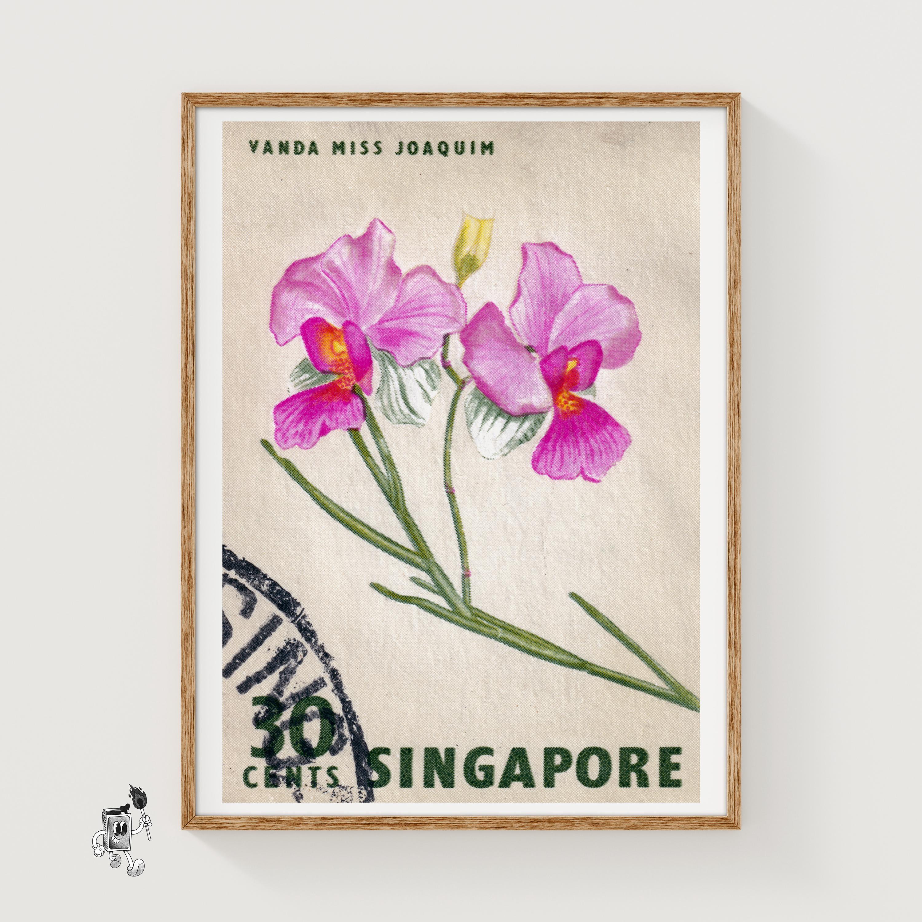 Vanda Miss Joaquim Orchid Singapore 1960s-70s Postage Stamp