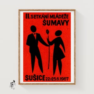Two Singers - Matchbox Print - Czech Wall Art - Vintage Czech Art - Matchbox Wall Poster - Vintage Poster Print
