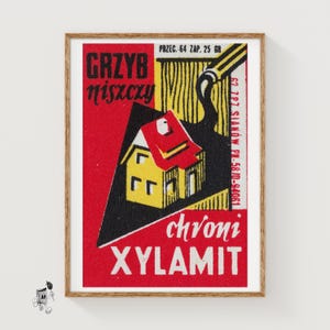 Protect Houses From Fungus - Matchbox Print - Aesthetic Wall Art - Vintage Art - Matchbox Wall Poster - Vintage Poster Print