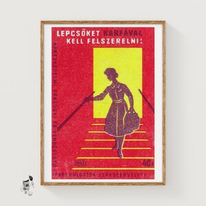 Stairs Must Have Rails! - Matchbox Print - Aesthetic Wall Art - Vintage Art - Matchbox Wall Poster - Vintage Poster Print