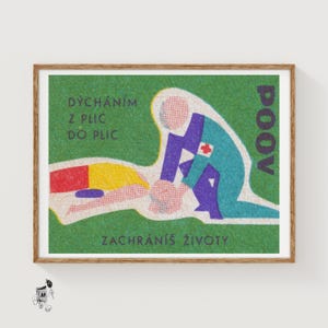 Training Saves Lives - Matchbox Print - Aesthetic Wall Art - Vintage Art - Matchbox Wall Poster - Vintage Poster Print