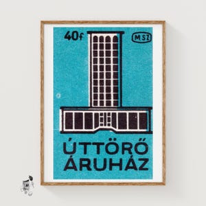 Modern Hotel - Matchbox Print - Aesthetic Wall Art - Vintage Eastern Europe Art - Matchbox Wall Poster - Vintage Poster Print