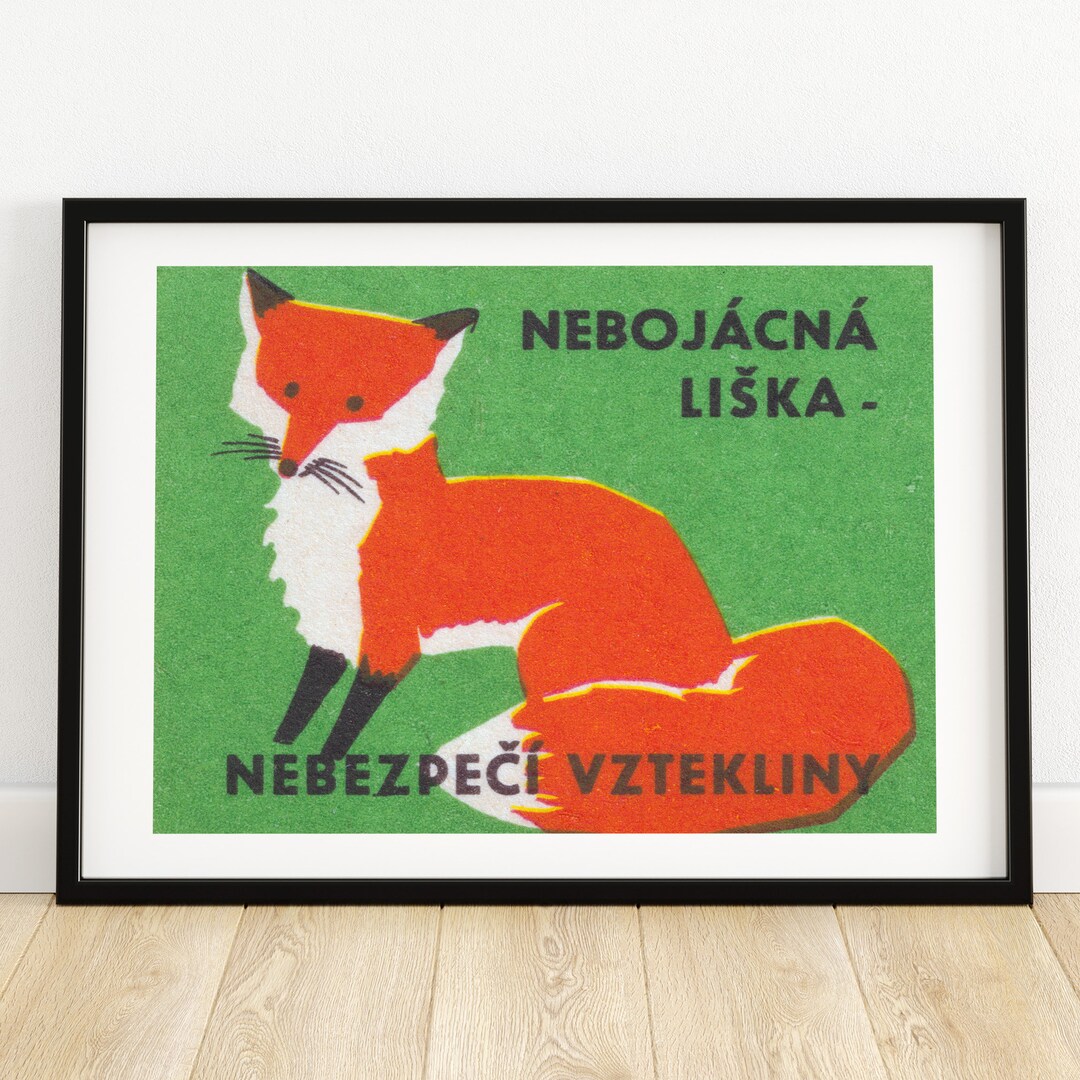 Beware Foxes Carry Rabies Matchbox Print Aesthetic Wall Art Vintage Art