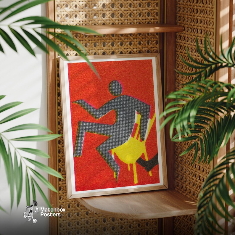 Kicking Chair - Matchbox Print - Aesthetic Wall Art - Vintage Art - Matchbox Wall Poster - Vintage Poster Print image 7