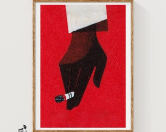 Cigarette - Matchbox Print - Aesthetic Wall Art - Vintage Eastern Europe Art - Matchbox Wall Poster - Vintage Poster Print
