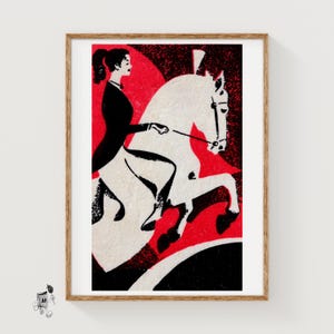 Horse Circus Performance - Matchbox Print - Aesthetic Wall Art - Vintage Eastern Europe Art - Matchbox Wall Poster - Vintage Poster Print
