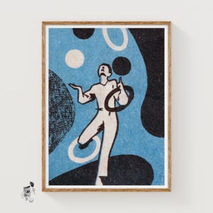 Juggler - Matchbox Print - Aesthetic Wall Art - Vintage Eastern Europe Art - Matchbox Wall Poster - Vintage Poster Print