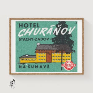 Hotel Churanov - Matchbox Print - Aesthetic Wall Art - Vintage Art - Matchbox Wall Poster - Vintage Poster Print