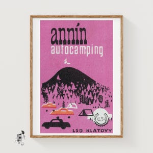 Autocamping - Matchbox Print - Aesthetic Wall Art - Vintage Art - Matchbox Wall Poster - Vintage Poster Print