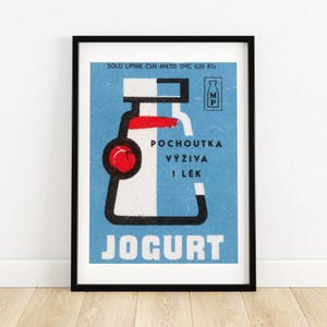 Joghurt Glas - Streichholzschachtel Druck - Ästhetische Wandkunst - Vintage Kunst - Streichholzschachtel Wand Poster - Vintage Poster Druck