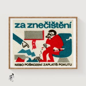 Cigarette Ash - Matchbox Print - Aesthetic Wall Art - Vintage Czech Art - Matchbox Wall Poster - Vintage Poster Print