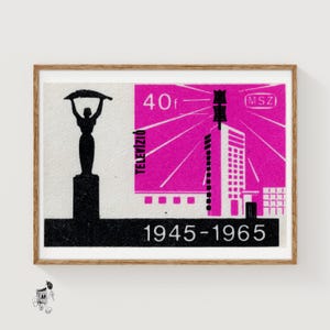 Television Broadcast - Matchbox Print - Czech Wall Art - Vintage Czech Art - Matchbox Wall Poster - Vintage Poster Print