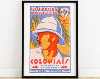 Colonial Brand - Matchbox Print A4 Size - Spanish Wall Art - Vintage Spanish Art - Matchbox Wall Poster - Vintage Poster Print