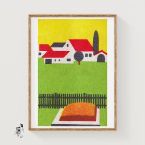 Countryside Cake - Matchbox Print - Aesthetic Wall Art - Vintage Eastern Europe Art - Matchbox Wall Poster - Vintage Poster Print