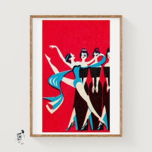 Professional Dancers - Matchbox Print - Aesthetic Wall Art - Vintage Eastern Europe Art - Matchbox Wall Poster - Vintage Poster Print